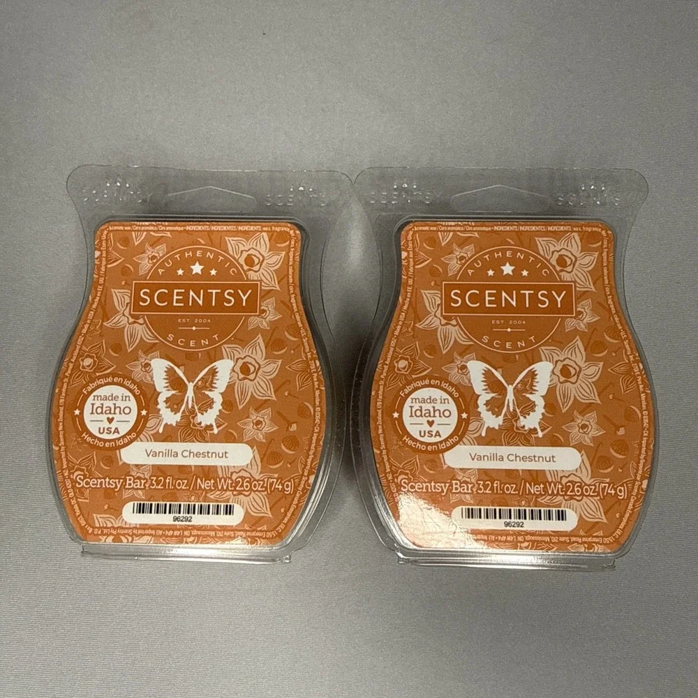 Scentsy Wax Bars Vanilla Chestnut ~ Discontinued ~ 2 Pack NEW